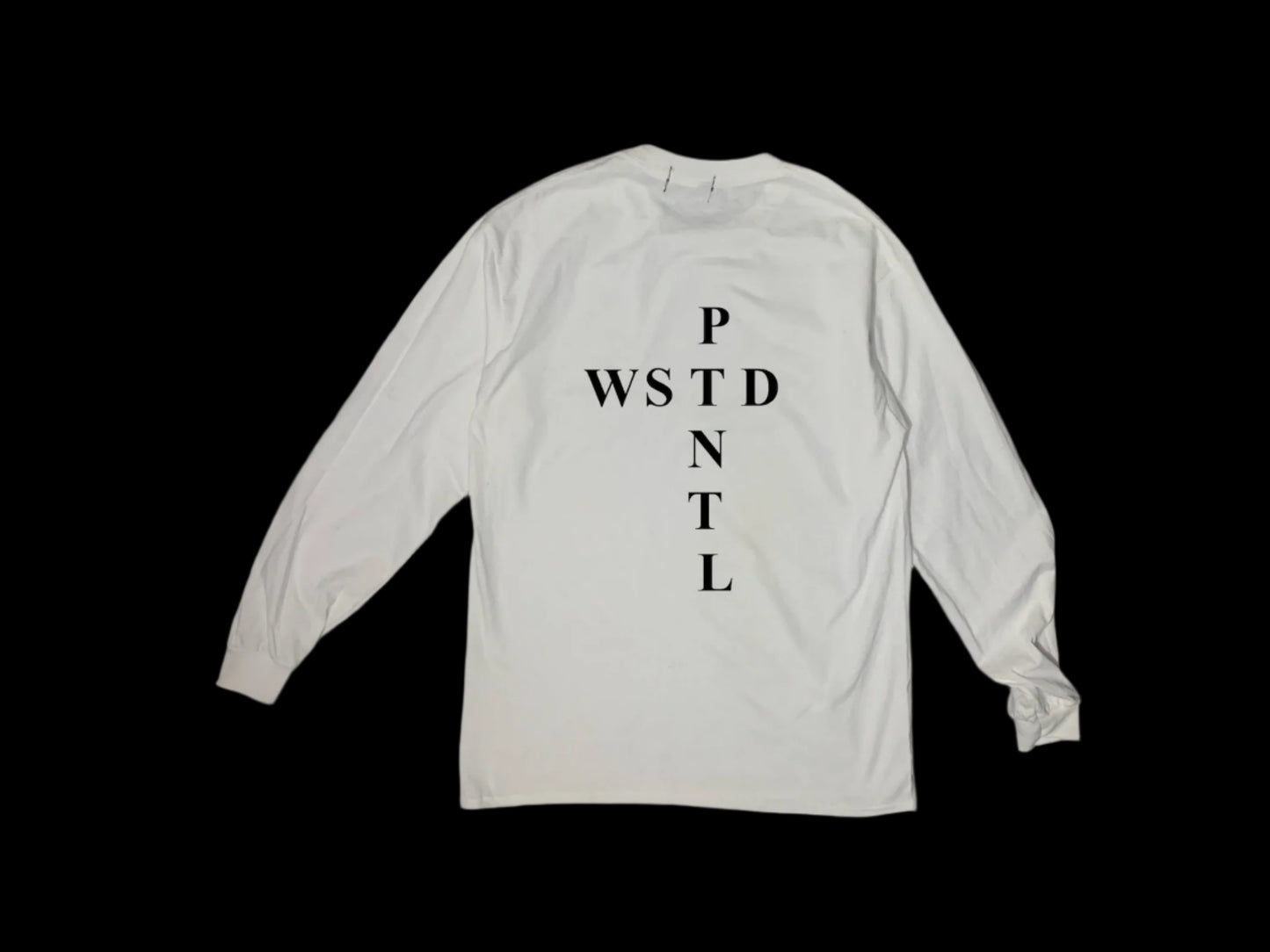 WASTED POTENTIAL White Staple Logo Long Sleeve Tee